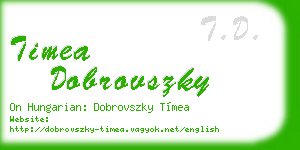 timea dobrovszky business card