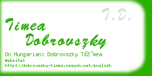 timea dobrovszky business card